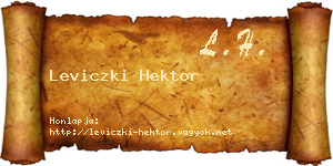 Leviczki Hektor névjegykártya